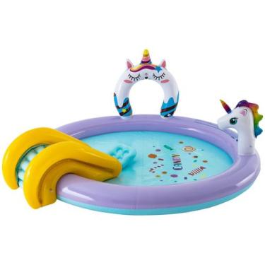 Imagem de Piscina Infantil Inflável Redonda Jilong 125L  - SunClub Unicórnio