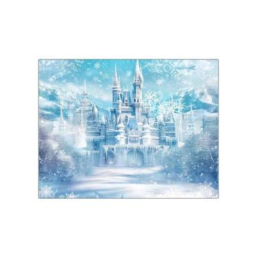 Imagem de Fundo Fotográfico 1,55 X 1,20 - Castelo de Neve Azul 017 - Via Cores