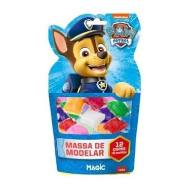 Imagem de Massa de Modelar Chase Patrulha Canina, 120g, 12 cores, Magic Kids
