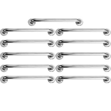 Imagem de Barra Alça Apoio 50cm Aço Inox Banheiro Kit 11 Uni Segurança Gestante Idoso Cadeirante Box Banheiro Corrimao