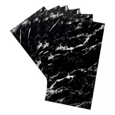 Imagem de 40 Placas Adesiva Parede Piso Painel Mármore Preto Vinílico Premium Au