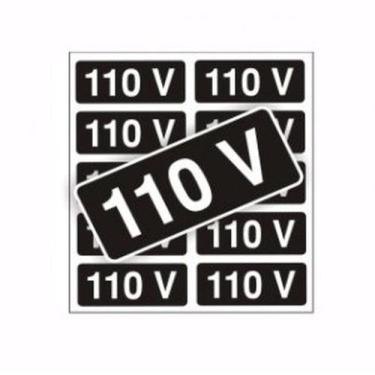 Imagem de Etiquetas Adesivo De Voltagem 20 Unidades Tomada 110 E 220V - Etiqueta