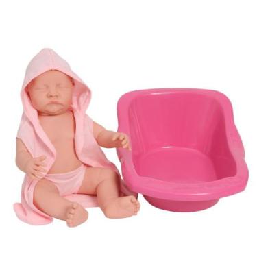 Imagem de Bebê Reborn Realista Enxoval 100% Vinil Siliconado Banheira - Cegonha 