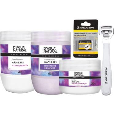 Imagem de Combo podologia creme pés e mãos + desbastador de calosidades + lâmina