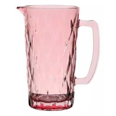 Imagem de Jarra Vidro Diamond 1l Litro Rosa Diamante Água Suco Drink - ke home
