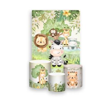 Imagem de Painel De Festa Vertical 1,50 x 2,20 + Trio De Capas Cilindro - Animai