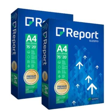 Imagem de Papel Sulfite Oficio A4 Resma Com 2 De 500 Folhas Multiuso - Report