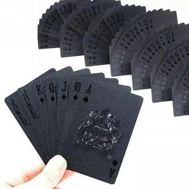 Imagem de Baralho Preto Sofosticado Poker Truco cards Impermeavel jogos mesa - Z