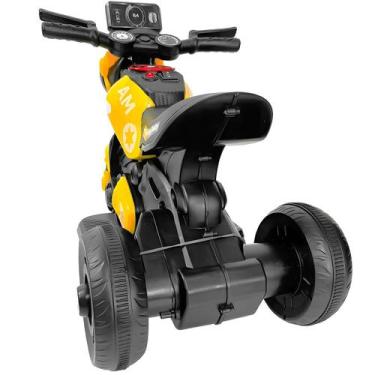 Imagem de Moto Motinho Elétrica Infantil Bateria 6v Cor Amarelo Daily Estilosa -