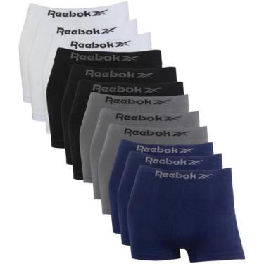 Imagem de Kit 12 Cuecas Boxer Masculina Reebok Classic Original Lisa, 3branco, 3