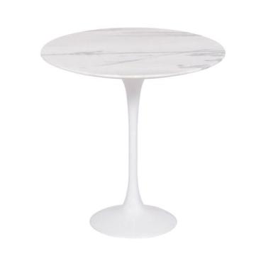 Imagem de Mesa Saarinen Lateral Oval Espírito Santo 57x38cm - Base Branca - mgsa
