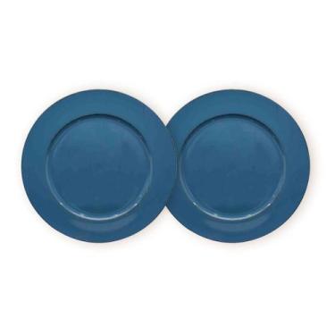 Imagem de Kit 2 Un Sousplat Redondo Azul Escuro 33Cm Rafimex