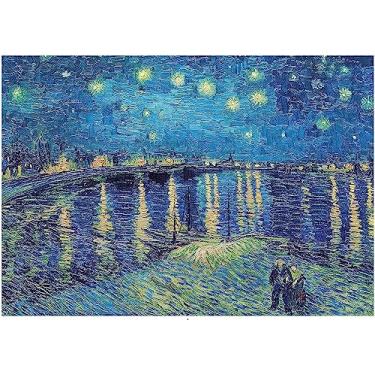 Imagem de Quebra-Cabeça 2000 Peças - Noite Estrelada Sobre o Ródano, Van Gogh | Com Pôster | Adulto e Infantil | Premium | Presente Criativo | Alívio do Estresse