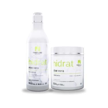 Imagem de Kit cabelos oleosos Shampoo e máscara Hidrat Aloe Vera - Treeliss Prof