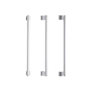 Imagem de Puxador Alça Para Móveis Gaveta Cômoda Preto 128mm Kira 7 unidades (Cromado Fosco)