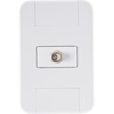Imagem de Conjunto 4x2 com 1 Tomada TV/SAT Coaxial Tramontina Tablet Branco