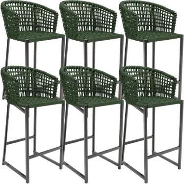 Imagem de Kit 06 Banqueta Para Área Gourmet Cozinha Varanda Corda Náutica Porto 