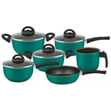 Imagem de Conjunto de panelas verde 06 peças Antiaderente - Marpal