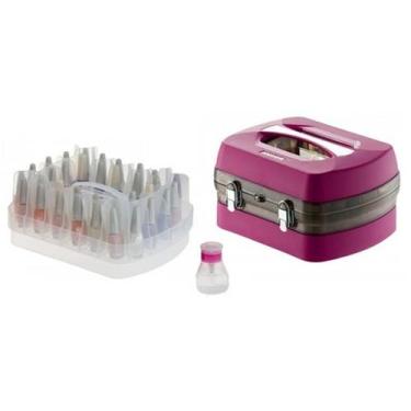 Imagem de Maleta Para 34 Esmaltes Profissional Esmaltebag Porta Acetona Cores Do