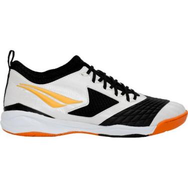 Imagem de Chuteira futsal penalty max 1000 locker ecoknit, Branco, Ouro, 44