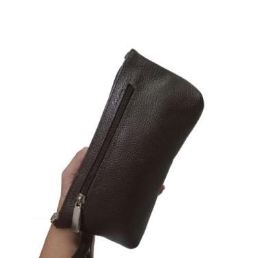 Imagem de Bolsinha Carteira de Couro Necessaire Porta Documentos Fabricação Próp