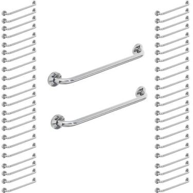 Imagem de Barra Alça Apoio 80cm Aço Inox Kit 30 Uni Acessibilidade Idoso Gestant