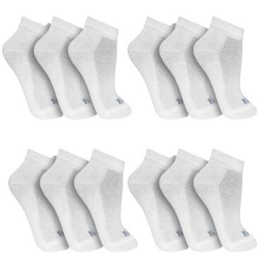Imagem de Kit 12 Pares Meia Soquete Masculina Sport Trifil T8014K, Branco, 39-44