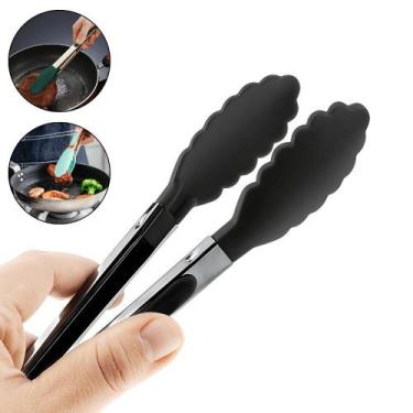 Imagem de Pegador De Silicone Para Cozinha Pinça Culinária Inox Pegadores Pegado