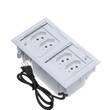 Imagem de Caixa De Tomada 4 Blocos Embutir 4 Tomadas 20A Branco - CONNECT CAIXA 