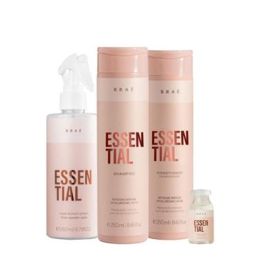 Imagem de Kit Braé Essential Shampoo Condicionador Fluído Reparador e Ampola Cap