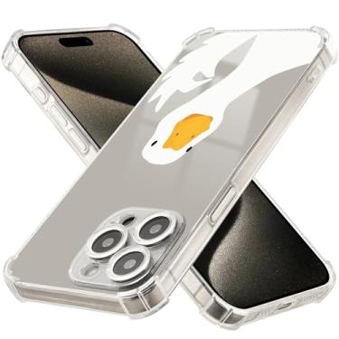 Imagem de BGZDZDN Capa engraçada para iPhone 13, [Buffertech impacto de queda de 2 metros] [tecnologia anti-descascar] Capa protetora de TPU transparente para celular pato engraçado projetada para iPhone 13 de