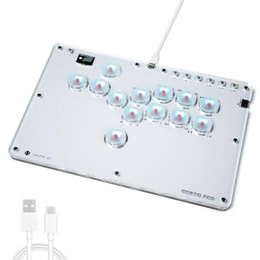 Imagem de Sehawei Arcade Stick 13 teclas com todos os botões com funções turbo e RGB personalizado, controle de arcade Street Fight para PC/Ps3/Ps4/Switch/teclado Steam Game - Suporta Hot Swap e SOCD