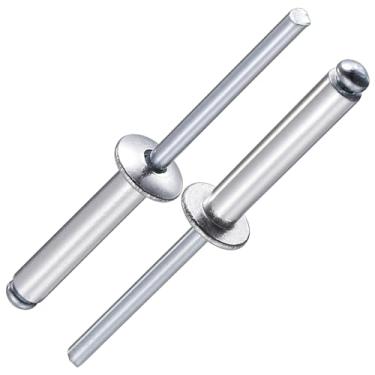 Imagem de Wensilon (150 peças) Rebites profissionais de alumínio de 3/16" x 1", cabo de alumínio e mandril de aço