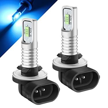 Imagem de HONLEEX Lâmpada LED de neblina DC/AC 9-36V 889 881, azul gelo 8000K 7W 1600LM 2 x 3570 Chips 881L 881X 886 894 894X 896 898 862 888 H27 LED para carros SUVS. (pacote com 2).