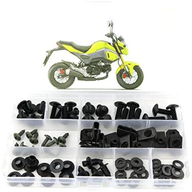 Imagem de Kit de parafusos de carenagem Xitomer para HONDA GROM MSX125 2017-2018, arruelas para kits de montagem/porcas/fixações/ilhós (preto)