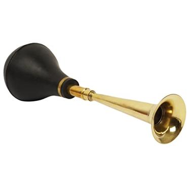 Imagem de IBA Indianbeautifulart Chifre de metal vintage bule de latão retrô buzina de ar de metal com lâmpada de aperto para carro velho - táxi - carrinho de golfe