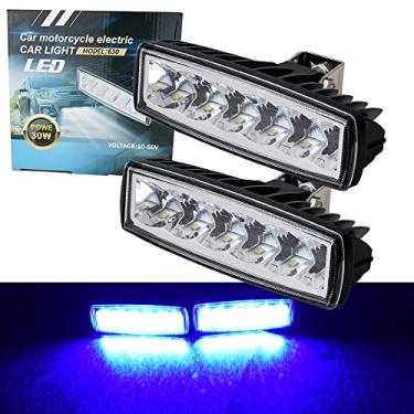 Imagem de JALN7 Luzes auxiliares de trabalho LED azul colheitadeira agrícola offroad bar carro motocicleta holofote 15 cm 2 peças 60W lâmpada de marcação lateral do caminhão 12V 24V