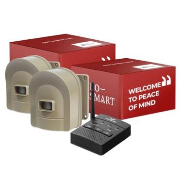 Imagem de Alarme de garagem recarregável de 1/2 milha Hosmart Sistema de sensor sem fio e sistema de alerta de sensor de garagem Segurança à prova de intempéries Sensor e detector de movimento externo