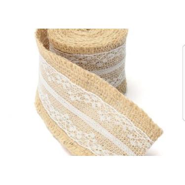 Imagem de Fita Decorativa Juta com Renda 5cmx2m - ArtLille Rizzo Confeitaria
