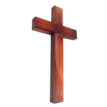 Imagem de Cruz Crucifixo Madeira Grande de Parede Sem Imagem 40cm - Divinário,  