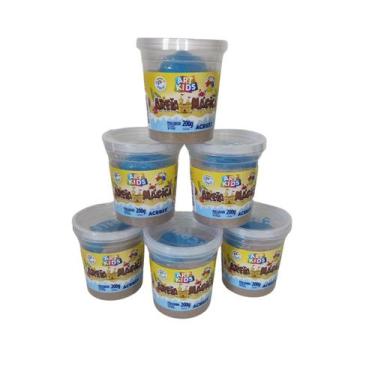 Imagem de Kit 6 Potes Areia Magica Cor Natural 200g Acrilex Art Kids