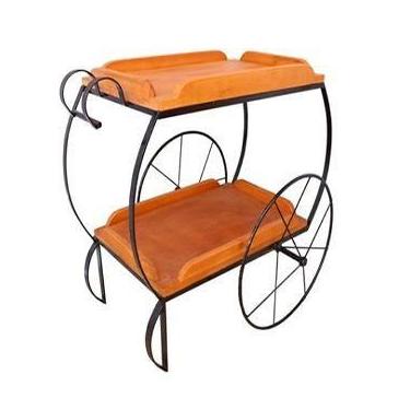 Imagem de Carrinho de Chá P em Madeira Mista e Ferro - Cód PC1 - Barrocarte 