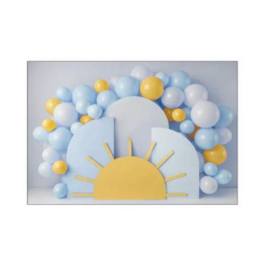 Imagem de Fundo Fotográfico 2,20 x 1,50 - Primeira Volta ao Sol Azul e Amarelo 0