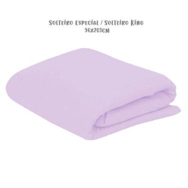 Imagem de Lençol de Elástico Avulso Solteiro Especial King 96cm x 203cm Lilás Ar