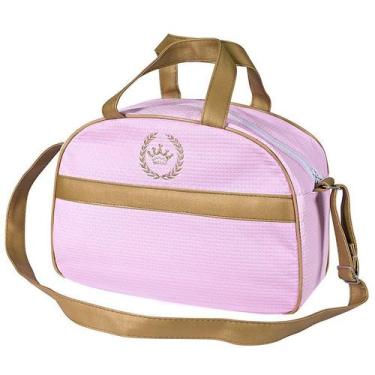 Imagem de Bolsa Maternidade Basic Rosa e Dourado M - Talismã