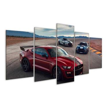 Imagem de Quadro 5 Peças GT 350 Vermelho Carro Mustang Mosaico 02 - Decorado Pre