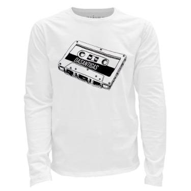 Imagem de Camiseta manga longa - Fita K7. - DASANTIGAS, Branco, Branco, XG