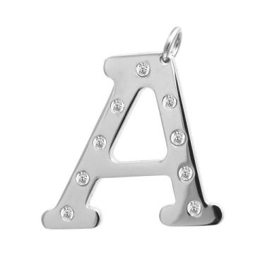 Imagem de Pingente Aço Letra A com Zircônia 32x30mm - Convex