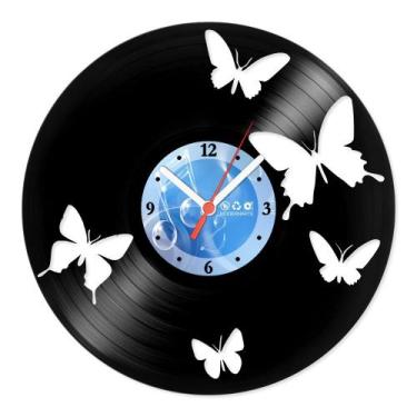 Imagem de Relógio De Parede Disco Vinil Diversos - Borboletas - VDI-003 - Modern