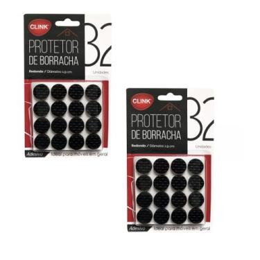 Imagem de Kit 64 pçs protetor p/ moveis de borracha mesas cadeiras - Clink